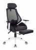 CH-W770/BLACK Кресло игровое Бюрократ CH-W770 черный искусст.кожа/сетка с подголов. крестовина пластик подст.для ног пластик белый
