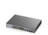 gs1350-18hp-eu0101f l2 коммутатор poe+ для ip-видеокамер zyxel gs1350-18hp, 16xge poe+, 2xcombo (sfp/rj-45), бюджет poe 250 вт, дальность передачи питания до 250 м, автоп