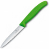 Нож кухонный Victorinox Swiss Classic (6.7736.L4) стальной для чистки овощей и фруктов лезв.100мм серрейт. заточка зеленый без упаковки