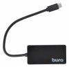 разветвитель usb-c buro bu-hub4-0.2-u3.0 4порт. черный