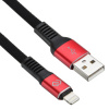 1080339 Кабель Digma USB (m)-Lightning (m) 3м черный/красный плоский