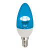 c4cb30elc ecola candle led color 3,0w 220v e14 blue синяя (насыщенный цвет) прозрачная свеча искристая пирамида 98x36