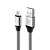 dcmicrounc unico кабель micro usb - usb, 2,1а, 480 мбит/с, нейлон, металл, 1м, серый, rtl box